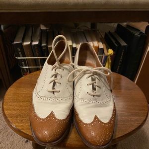 Vintage Two Tone Ralph Lauren Wingtip Calfskin Oxfords